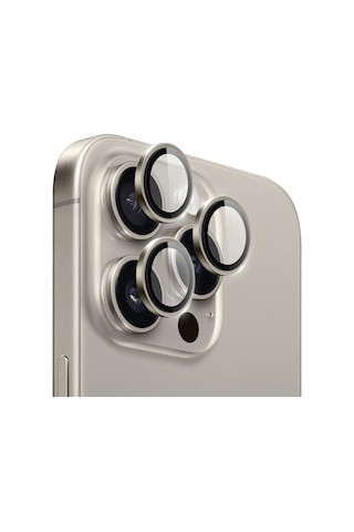 Linktech Apple Uyumlu iPhone 16 Pro / 16 Pro Max Crystal Seri Safir Kamera Lens Gri