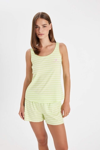 DeFacto Pijama Takım Çizgili Ribana Askılı Üst Beli Lastikli Şort-Fall in Love D3184AX24HSGN404