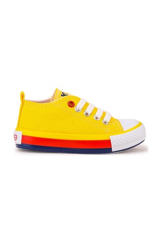 Kiko Kids Tinna Bağcıklı Erkek Bebek Keten Spor Ayakkabı Sarı