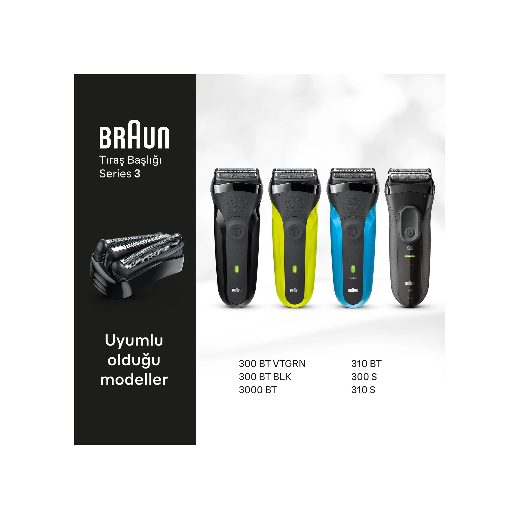 Braun Series 3+ Elektrikli Tıraş Makinesi Yedek Başlığı, 32b