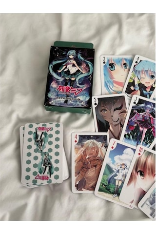 İskambil Kağıdı Hatsune Miku Poker Oyun Kartı 54 Adet İskambil Destesi