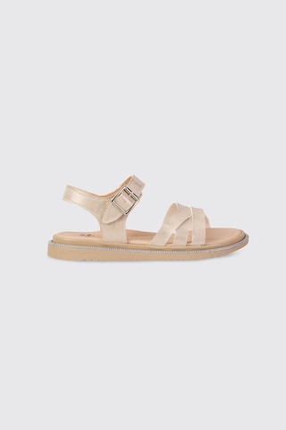 Panço Kız Çocuk Krem Sandalet 2612gk10015