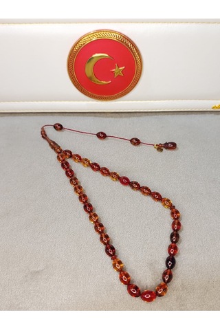 Ateş Kehribar Tesbih Usta Yapımı Beyzi Kesim 96541509