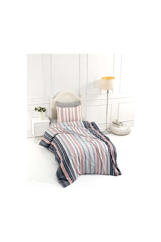 Asos Tek Kişilik Pamuklu Nevresim Seti 160x220 Antrasit