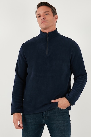 Buratti Slim Fit Yarım Fermuarlı Dik Yaka Erkek Polar 5906003 Lacivert