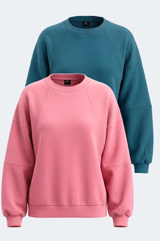 Slazenger Vıa 2 Li Set Kadın Sweatshırt Petrol - Gül
