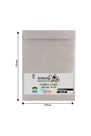 Torba Zarf 13x17 Cm Kraft 90 Gr Silikonlu 250'li 1 Paket Artlanti