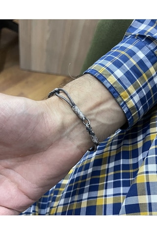 Kazzaze Gümüş Kazaziye Örgü Bileklik BIL068