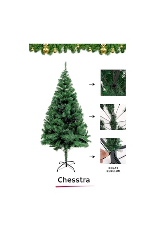 Kutulu Ayaklı Süsleme Seti Yılbaşı Çam Ağacı Renkli Işığı Yeni Yıl Süsleri Noel Paket 150 Cm 240 Dal Standart