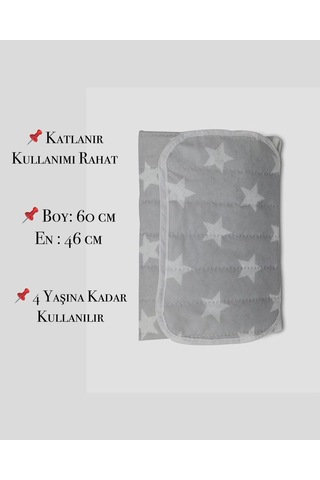 MorBebe Pratik Alt Değiştirme Matı Minderi Alt Değiştirme Pedi Bakım ÖrtüsüGri