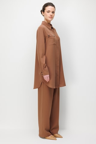 Esswaap Cep Detaylı Pantolonlu Takım Camel Camel