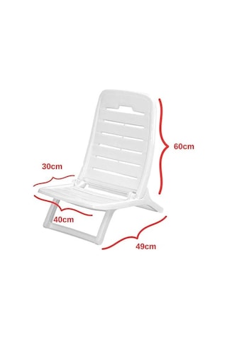 Omnipazar Mt-gf170 Tempo Katlanır Plastik Plaj Sandalyesi Beyaz Beyaz