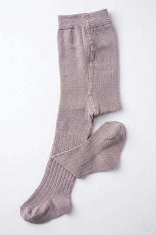 Cocole Socks Kız Bebek Külotlu Çorabı Pamuklu Gül Kurusu Derby Çizgili 0-24 Ay