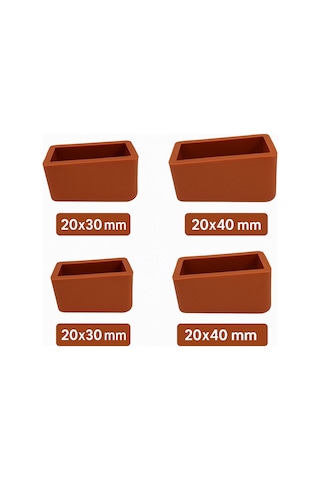 Asvera Safir Serisi Merdiven Ayak Takozu Takımı 20x30 & 20x40 Mm Kaydırmaz Plastik 1 Takım