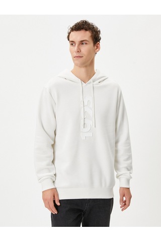 Koton Atatürk Baskılı Kapşonlu Sweatshirt 100.yıla Özel Ekru 4wam70497mk Ekru