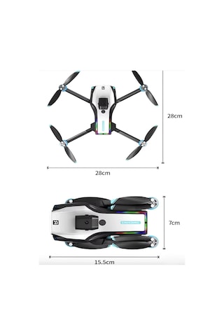D9 Akıllı Kameralı Drone 50x Zoom Fırçasız Motor Optik Akış Led Işıklı