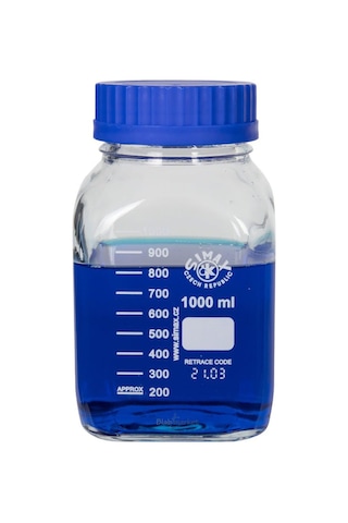Simax Kare Otoklav Cam Şişe Geniş Ağız 1000ml Kapaklı Şişe