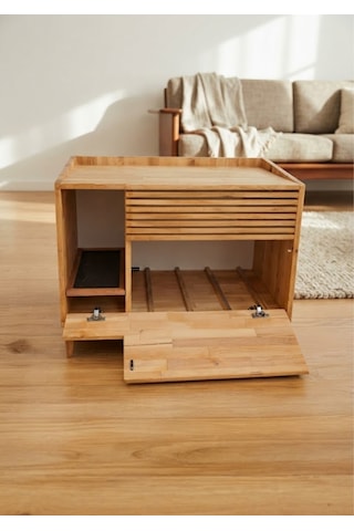 Reyo Pet Nordic Line Meşe Xxl Kedi Tuvaleti Dolabı Ekstra Büyük, 1. Sınıf Ahşap, Kapalı Kedi Kum Kabı Dolabı
