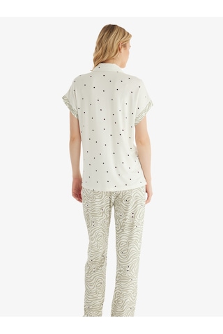 Kadın Pijama Takımı 51857 - Puantiye Baskılı Desenli