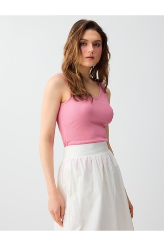 Jimmy Key Pembe Dar Kesim V Yaka Basic Örme Atlet 6sw016793610