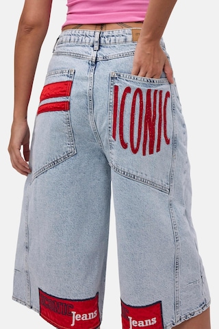 Itsbasic Kadın Ice 3s6-3 Mega Baggy Fit Paça Ve Cep Detaylı Özel Tasarım Denim Şort Ice Rengi