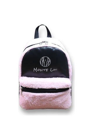 Monte Lui Mnt3637 Peluş Sırt Çantası Pembe Siyah