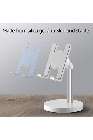 Xiyyadms Alüminyum Allüvyum Ve Abs Akıllı Telefon/tablet Tutucu, 360 Derece Döner, Yükseklik Ayarlanabilir, Silika Jel Kayma Engeli, Şarj Kablosu Uyumu, Altın Renkli Masaüstü/yatak Odası Stantı