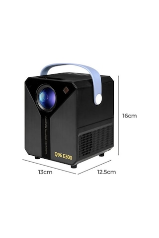 Q96 E300 Projector Android 4k Ultra Hd Wifi Projeksiyon Cihazı Usb Hdmi Tf Card Girişli Projektör