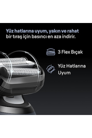 Braun Series 6 Elektrikli Tıraş Makinesi, Islak Ve Kuru, Hassas Düzeltici Başlık, 62-b1200s 1 Saat