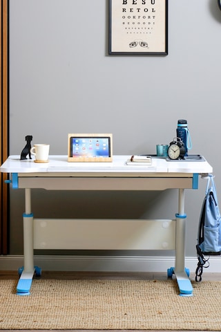 Sirius Basic Yükseklik Ve Eğim Ayarlı, Çekmeceli Bilgisayar Ve Oyuncu Masası, Çalışma Masası, Mavi Gri