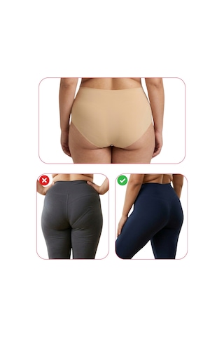 Alya Underwear Kadın Dikişsiz Külot Lazer Kesim Yüksek Bel İz Yapmayan Büyük Beden Hayalet Külot İzbırakmaz 6'lı Paket Bej
