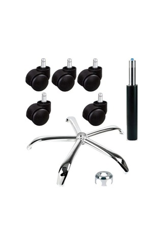 Depolife Kromaj Yönetici Ofis Çalışma Koltuğu İçin Kromaj Yıldız Ayak Teke