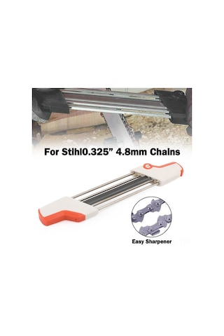 Symbee El Tipi Zincir Bileme Aleti - 4.8mm Çapında Manuel Zincir Bileyici, Pratik Ve Kullanışlı Testere Zinciri Keskinleştirici, Turuncu-beyaz