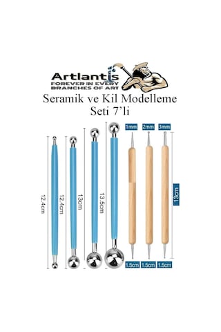 Top Uçlu Seramik Ve Kil Modelleme Seti 7 Li 1 Paket Polimer Kil Şekillendirme Çömlek Oyma Çiçek Marzipan Mandala T