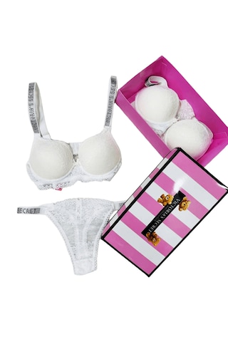 Victoria"s Secret Pusch Up Set Alt Üst Dolgulu Sütyen Ve Külot Takım 2"liset Beyaz