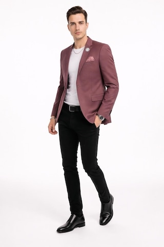 Plus Scorpion Erkek Mono Yaka Tek Düğmeli Çift Yırtmaçlı Blazer Ceket Premium Dokuma Kumaş, 8 Renk Mürdüm