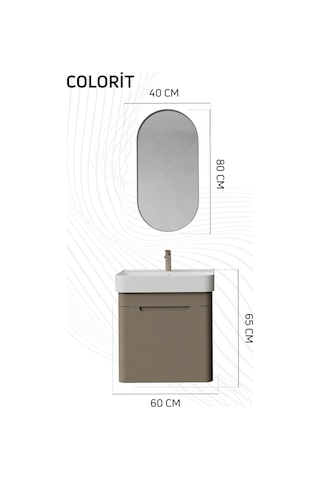 Creavit Colorit Oval Ayna 40x80 Cm Nil Yeşili Cam