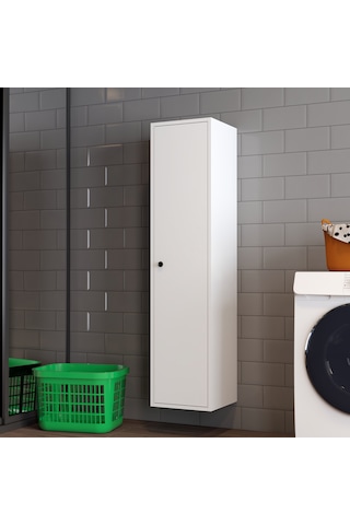 Mila Banyo Kileri Çok Amaçlı Dolap Banyo Dolabı Duvara Monte Beyaz Beyaz