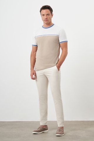 Morven Erkek Taş Yazlık Pileli Slim Fit Chino Pantolon Taş