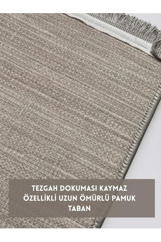 Bazaarforum Dijital Baskı Pamuk Dokuma Taban Desenli Yolluk Koridor Halısı, Gri-antrasit, 100 X 150 Diğer