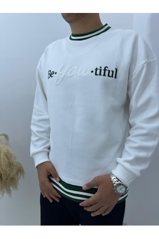 Highlander Be-you-tiful Nakışlı Selanık Kumaş Sweatshirt Siyah