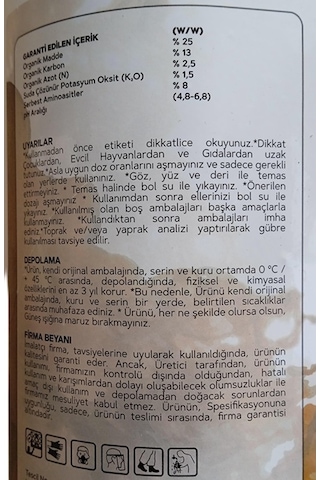 Aquatech Aa 20 Lt -aminoasit İçerikli Sıvı Organik Gübre 20 L