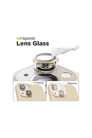 Apple Uyumlu iPhone 15 Plus Sarı Kamera Lens Koruyucu Kolay Uygulama Aparatlı