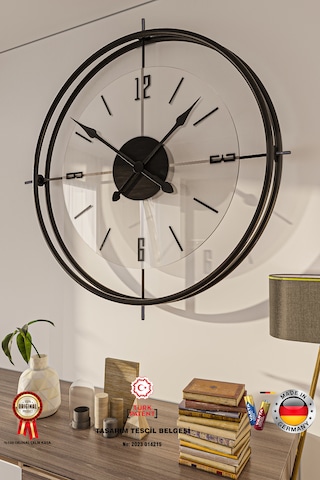 MetaQuartz Aksesuar Xxl 65 65 Siyah Deluxe Şeffaf Cam Iskandinav Modern Dekoratif Siyah