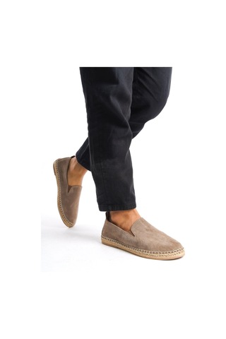 Mubiano Hakiki Deri Summer Erkek Jüt Taban Vizon Süet Espadril & Loafer -mssr1120-vz Vizon