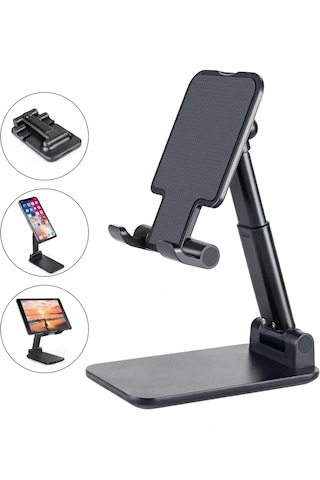 Ayarlanabilir Katlanabilir Masaüstü Telefon Ve Tablet Standı - Kaydırmaz Tabanlı Masa Üstü Tutucu