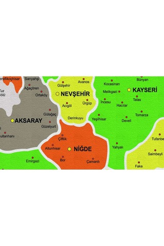 Doğaltercih Türkiye Haritası Kanvas Tablo İl ve İlçeli Ayrıntılı Eğitici-Öğretici Komşulu Dekoratif Tablo 2999