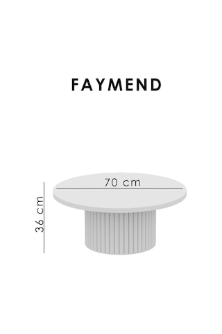 Faymend Kooky Modern Yuvarlak Meşe Ahşap Orta Sehpa '70cm' Siyah