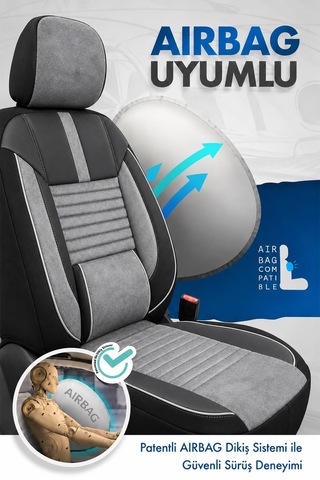 Ford Focus 1 Phantom Gri Tay Tüyü Oto Koltuk Kılıfı Tam Set -ortopedik-kolay Montaj-terletmez 1999-2004