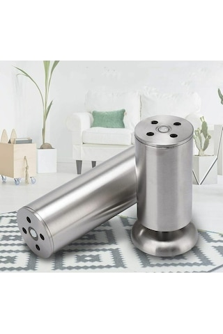 Novahub 4x200mm Paslanmaz Yuvarlak Ayaklar, Kauçuk Paspaslı, Güvenli Sessiz Mutfak Dolabı Ayakları -